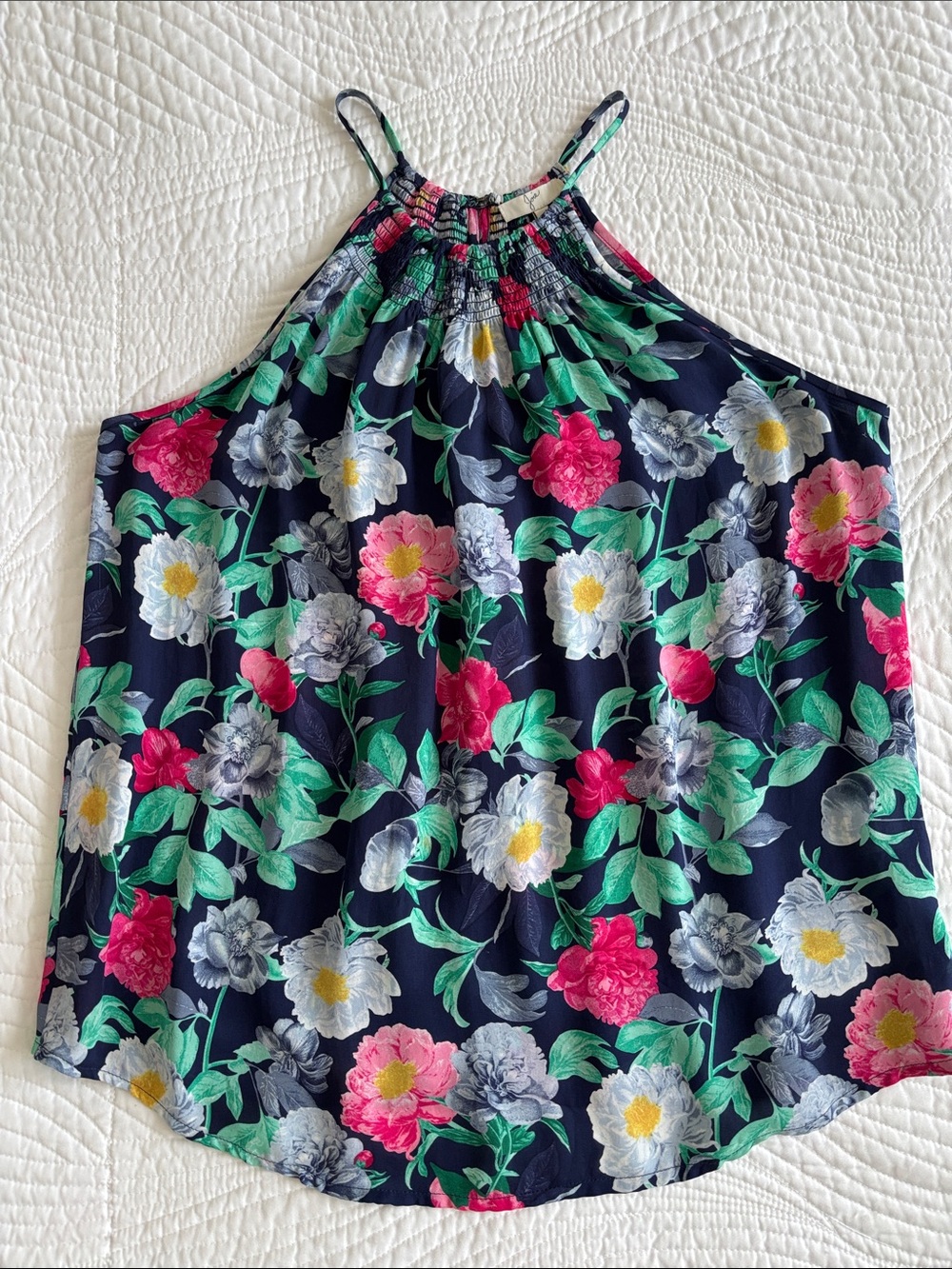 Joie 100 % Silk Summer Blouse Floral Flowers Sleeveless Top XS boho vaca vibes